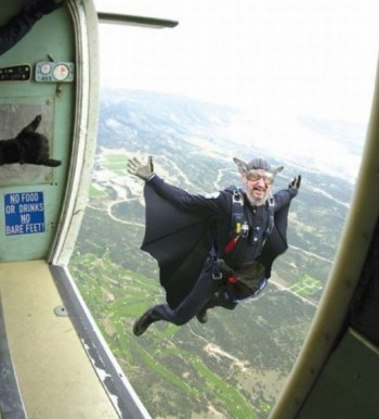 Old Man Staging As Batman
