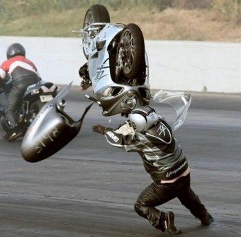 Motorcycle Flip Crash