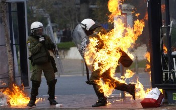 Cop On Fire