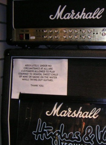 Music Store Warning