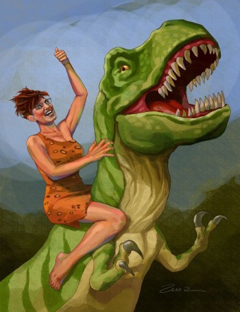 Palin Riding A Dinosaur