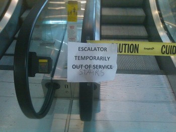 Escalator Is Temporarily Stairs