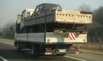 Truck In A Truck With A Car
