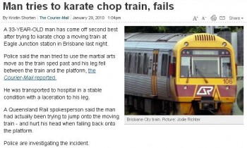 Karate Chopping A Train