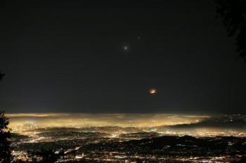 Jupiter, Venus & Luna Over L.A.