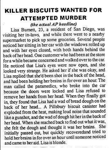 Killer biscuits wanted in murder case