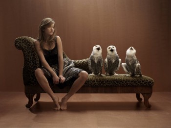 Girl & Three Owls