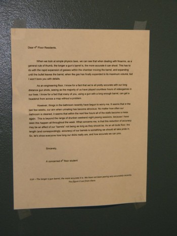 All Males Floor College Bathroom