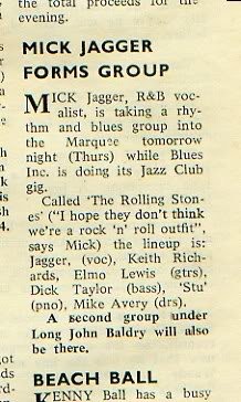 Mick Jagger Forms Group