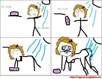 Dropped the soap... Me Gusta
