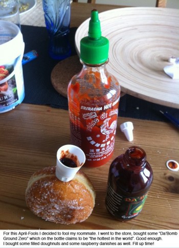 April Fools Hot Sauce Donut