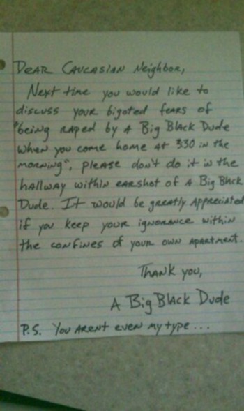 Dear Caucasian Neighbour