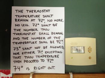 I Guess The Thermostat Should Always Be 72˚