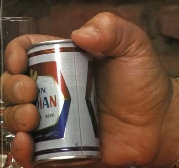 Andre the Giant Holding A Beer Can