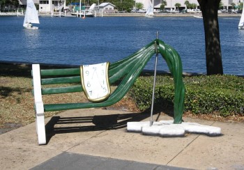 Bench in front of the Salvador Dali Museum