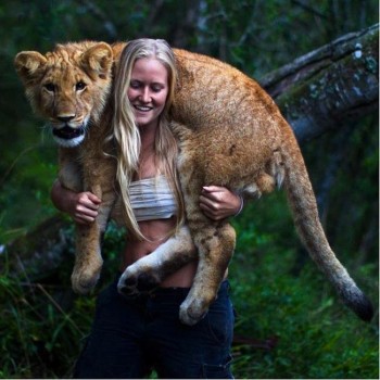 Girl with lion