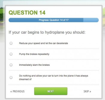 Hydroplaning Test