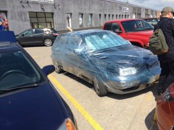 Buy me the largest container of saran wrap you can find