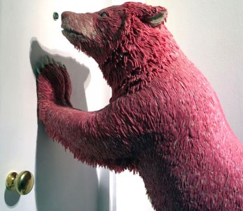 Grizzly bear - made entirely from chewing gum