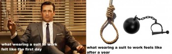 Wearing a suit to work