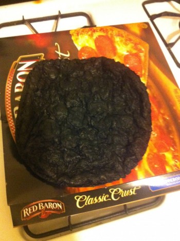 Forgot about the pizza in the oven...