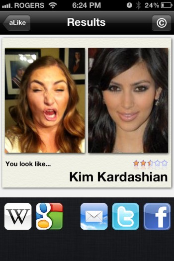 My sister looks awfully like Kim Kardashian