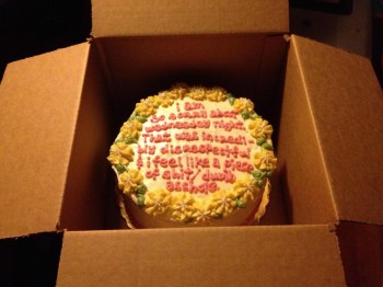 I don't know why, but... Cake!