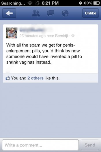 Friends FB status, never thought of it that way