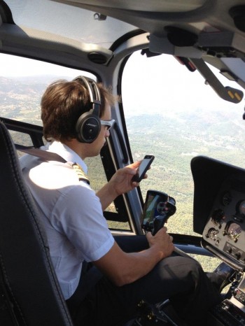 During my first time riding in a helicopter...