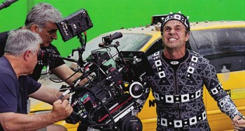 Mark Ruffalo on the set of The Avengers