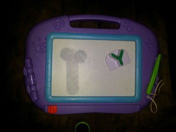 My four year old writing the letter Y