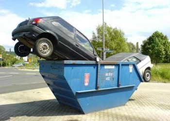 I went to throw my old cars in trash container.