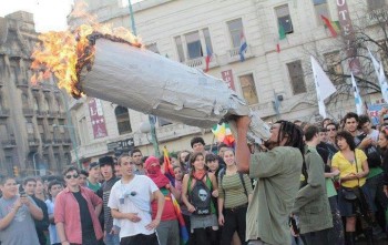 Jamaican celebrating Usain Bolt's three gold medals.