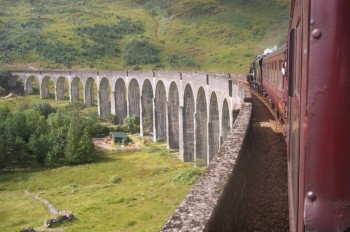 The Jacobite steam train over Glenfinnan Viaduct