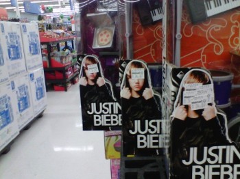 Walmart employees hate justin bieber...