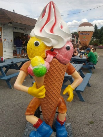 Saw this ice cream mascot on our way back from camping
