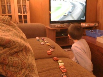 This is how my son tracks positions during NASCAR...