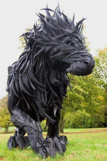 Old tires sculptures