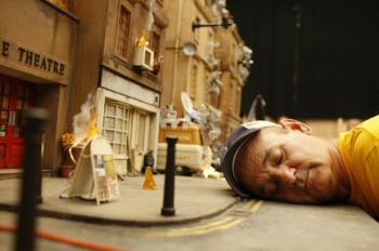 Bill Murray on the set of Fantastic Mr. Fox
