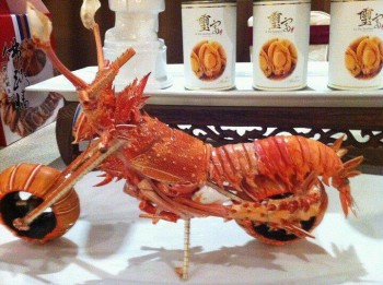 A motorcycle made out of lobster