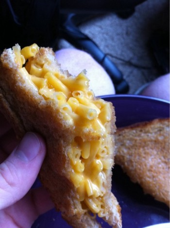 Macaroni and Grilled Cheese sandwich