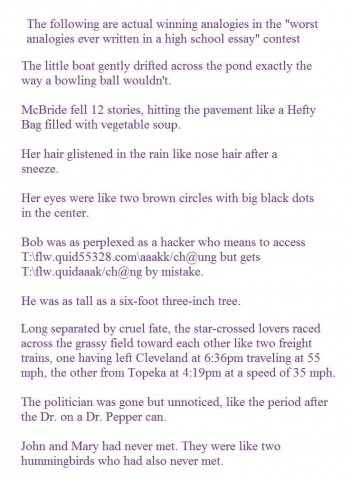 Worst analogies ever!