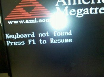 Keyboard Not Found