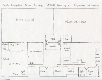 Floor Plan of Apple's Office in 1978