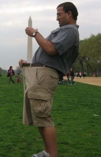 Playing With His Monument