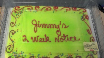 2 Weeks Notice Cake