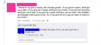 What you give a woman...