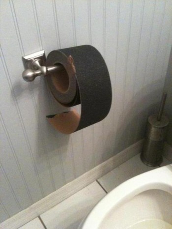 Grandpa had a disagreement over how rough the toilet paper should be