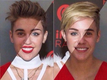 Miley and Justin's Face