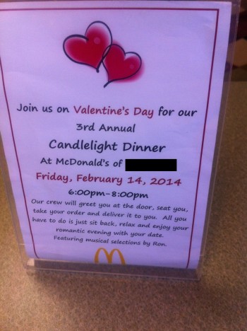 Romantic McDonald's Dinner